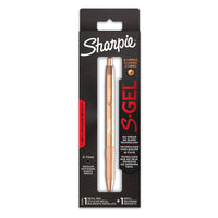 Sharpie - S-Gel stylo gel Rétractable avec 1 recharge d'encre en prime, corps métallique cuivré, pointe moyenne (0,7 mm), encre noire-Le corps cuivré distingué offre une apparence de première qualité et une sensation d’équilibre