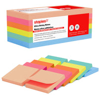 Staples Ultra Sticky Notes - 3" x 3" - Golden Hour Collection - 12 Pack-Ultra sticky notes for reliable adhesion