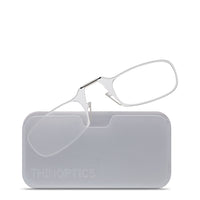 ThinOptics 1.0 Claire Lecteur avec Pod Blanc Universel - Claire-Le produit comprend les lunettes de lecture ThinOptics et l'étui universel avec un adhésif sans résidu à coller sur votre téléphone / étui ou toute autre surface dure et plate