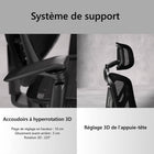 COUGAR - Fauteuil inclinable et pivotante en maille Speeder avec repose-pieds rétractable - Noir-Capacité de poids: 265 lb  (120 kg)