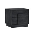 Manhattan Comfort Horizon 21.7" Modern Nightstand 2-Piece Set - Charcoal Grey-Sleek, Handle-Free Push to Open Drawers with Unique Overlapping Square Drawer-Front Detail