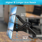 ShoppingAll Heavy Duty Dual Monitor Mount for 13-35" Screens - Black-Features pneumatic arm, anti-slip pad