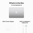 Apple MacBook Air 13.6" - M3 Chip - 256 GB SSD - 16 GB Unified Memory - Silver - French-Get connected: MacBook Air features two Thunderbolt ports, a headphone jack, Wi-Fi 6E, Bluetooth 5.3, and a MagSafe charging port. And connect up to two external displays with the laptop lid closed.