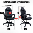 MotionGrey - Fauteuil de bureau ergonomique de direction avec réglage en hauteur, appui-tête et coussins lombaires - Noir-6