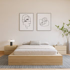 Nexera James Platform Bed - Queen Size - Natural Blonde Oak-No Box Spring Needed: Compatible with your preferred mattress (sold separately), includes reliable center supports