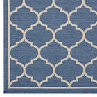 Modway - Avena Treillis en quadrifolie marocain intérieurs et extérieurs Tapis de 5 pi l x 8 pi L - Bleu et beige-Résistant aux taches / Facile à nettoyer
