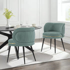Manhattan Comfort - Lot de 2 chaises de salle à manger modernes Kaya 58 cm, revêtement en velours vert menthe-Cadre en bois d’orme de haute qualité et métal pour une durabilité accrue