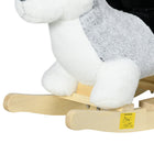 Qaba Kids Plush Husky Rocking Horse - Grey-Overall Dimensions: 23.6" L x 13" W x 19.7" H (60 x 33 x 50 cm) 