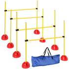 PawHut Dog Agility Training Obstacle Course 4-Piece Set-Four-piece set includes four adjustable agility pumps and bag 