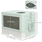 PawHut Cat Litter Box with Front Enter & Top Exit Tray - Green-Compact and easy-to-store design 