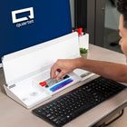 Quartet Flip-Top Glass Dry-Erase Desktop Pad - 18" x 6" - White Surface-HIDDEN STORAGE: Lift the top to store markers, sticky notes and other small accessories to keep your desk tidy and clutter-free.
