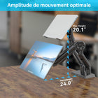 ShoppingAll - Support double moniteur et ordinateur portable 2-en-1 robuste - Noir-Prend en charge le réglage de la hauteur de 7,3 po à 20,1 po, l'inclinaison à 175 degrés, le pivotement à 180 degrés et la rotation à 360 degrés