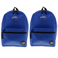 BAZIC Products Basic 16" Backpack - Blue - 2 Pack-One large main compartment and small front compartment with zipper closure