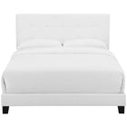 Modway Amira Upholstered Fabric Queen Bed - White-Wood Frame / LVL Slats / MDF Headboard