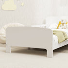 Qaba Bed Frame with Safety Side Rails for Kids - White-Provides a secure, peaceful sleep space for you every night
