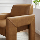 Modway Daven Vegan Leather Dining Armchair - Canyon-Integrated Non-Marking Floor Glides