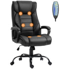 Vinsetto High Back Executive Massage Office Chair with 6-Point Vibration - Black-Stand-out executive design, wrapped in sleek PU leather