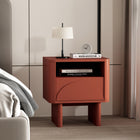 Manhattan Comfort Ella 19.7" Modern Nightstand - Terracotta-Includes 1 Open Shelf and 1 Full Extension Drawer with a Raised Semicircle Front Design