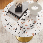 Modway Lippa 20" Round Terrazzo Side Table - Gold Terrazzo-Non-Marking Ring