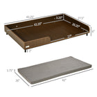 PawHut Elevated Dog Bed Frame with Soft Cushion - Brown-Particle board and steel legs for a stable pet bed, suitable for daily use