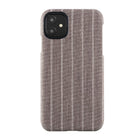 Gry Mattr Pinstripe Fabric Case for iPhone 11, XR - Brown-Soft Fabric with Microfibre lining to prevent scratches