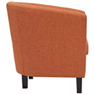 Modway Prospect Upholstered Fabric Armchair - Orange-Espresso Stained Wood Legs
