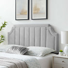 Modway Alyona Channel Tufted Performance Velvet Twin Headboard - Light Grey-Assembly Required