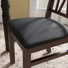 HOMCOM - Chaises de salle à manger style ferme avec assise en cuir PU et structure en bois - brun foncé - lot de 2-Couleur : Noir, Marron foncé