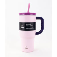 Sully Double Wall Stainless Steel Tumbler with Straw - 1020mL - Mauve-Double walled