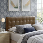 Modway Lily Vegan Leather Queen Size Headboard - Mushroom-Biscuit Tufted Design