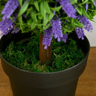 HOMCOM 3.5' Potted Artificial Plant Ball Tree with Lavender Flowers - Green - 2 Pack-Material: PE, Steel 
