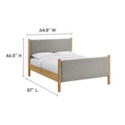 Modway Maven Queen Size Fabric Upholstered Platform Bed - Wheat Oak-8
