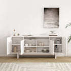 Manhattan Comfort Ella 70.9" Modern Sideboard - White-Thick Rectangular 6.9 in. Sled Legs Offer Stability and a Unique, Modern Twist on a Classic Sled-Base