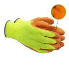 Atlas Natural Rubber Latex Rough Grip Glove - Poly/Cotton Liner - HiVis Orange/Yellow - Medium -Rough Grip
