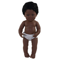 Miniland Anatomically Correct 15" Baby Doll - African-American Boy-Articulated body