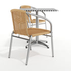 Flash Furniture – Table carrée de 27,5 po en aluminium/2 chaises en rotin beige, intérieur/extérieur TLH-ALUM-28SQ-020BGECHR2-GG-Assemblage nécessaire