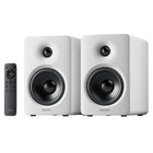 Edifier M90 BT 6.0 Hi-Res Audio Compact 100W RMS Active Speaker with 4" Mid-Bass 1" Tweeter and HDMI eARC Input - White-The acoustic architecture features 4" long-throw aluminum mid-bass drivers and 1" silk dome tweeters. Driven by dual high-efficiency Class-D amplifiers, the system delivers a total of 100 W RMS for powerful, detailed, and dynamic sound