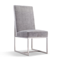 Manhattan Comfort Element 19.68" Modern Velvet Upholstered Dining Chair - Grey-Modern Dining Chair Perfect for Dining and Accent Living Room Use