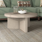 Hudson&Canal Holm 32"W Round Coffee Table - Alder White-Clean with a soft, dry cloth and no harsh chemicals or abrasive cleaning materials