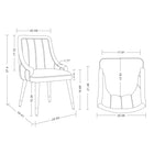 Manhattan Comfort - Lot de 2 chaises de salle à manger modernes Eda 58 cm en velours crème-Rembourré de velours luxueux et de similicuir avec un garnissage en mousse haute densité