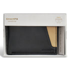 Champs Iconic Leather Top Wing Wallet - Black/Ivory-7 Credit card slots