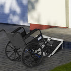 HOMCOM 2' Portable Wheelchair Aluminum Threshold Ramp - Black-Solid and lightweight aluminum alloy construction ensures the stability 