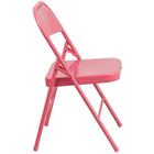 Flash Furniture HERCULES ColourBURST Series Bubblegum Pink Triple Braced & Double-Hinged Metal Folding Chair-Bubblegum Pink Frame Finish