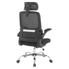 Work Smart - Fauteuil de Direction avec dossier en maille noire et siège en tissu, avec appui-tête-Appui-téte ajustable 2 directions