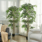 Outsunny - Arbre de bambou artificiel 6 pi en pot avec 1530 feuilles - vert - lot de 2-Cette plante comprend 1530 feuilles qui apportent une sensation naturelle à votre pièce 