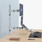SHOPPINGALL Extra Tall Dual Monitor And Laptop Mount Stand with 31.5 inch Pole for Laptop up to 17" Monitors up to 32" - SA-LH07L-White-6