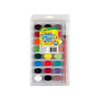 Crayola Washable Watercolours, 24 Count-This kids paint set includes 3 trays of 8 paints for a total of 24 Crayola Watercolours in classic colours, as well as a paintbrush to dive right in