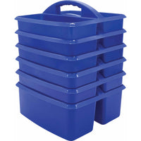 Teacher Created Resources Blue Plastic Storage Caddy - 6 Pack-These storage caddies are a handy tote for your markers, calculators, timers, manipulatives, and many more small items that you want to keep within reach.