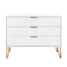 Manhattan Comfort DUMBO 35.19" Modern Dresser - White-Modern-Contemporary with a taste of Glam - Dresser for Bedroom and Living Room Use.