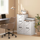 HOMCOM 2-Drawer Letter/A4 Filing Cabinet - White-Built from robust particleboard with an anti-tip kit for added stability
